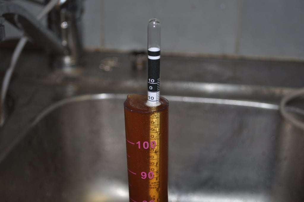 Dark Ale - hydrometer after fermentation