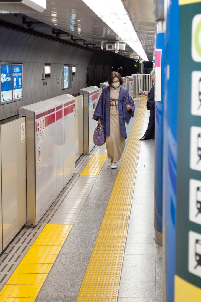 In a kimono on the Metro