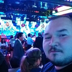 At the Robot Restaurant, you can't quite see it but it really looks like I'm in one of those japanese TV game shows!