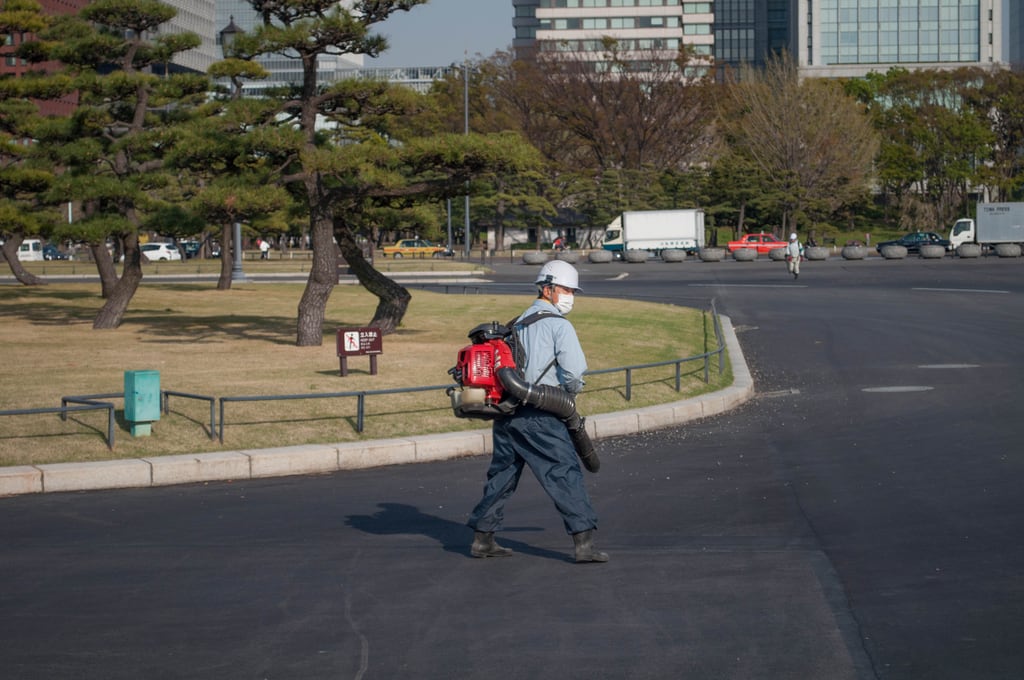 Cleaning the street