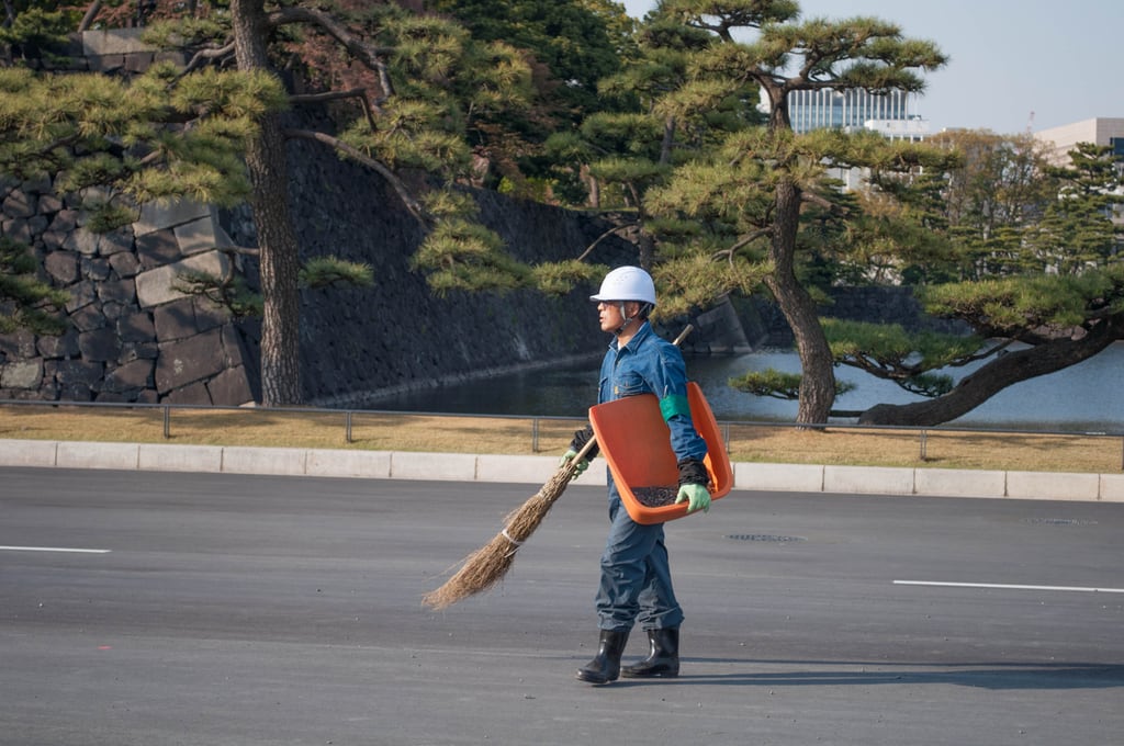 Cleaning the street