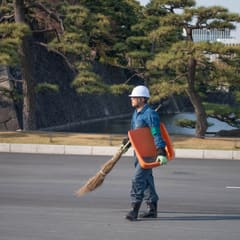 Cleaning the street