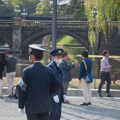 Guards at the palace in Tokyo