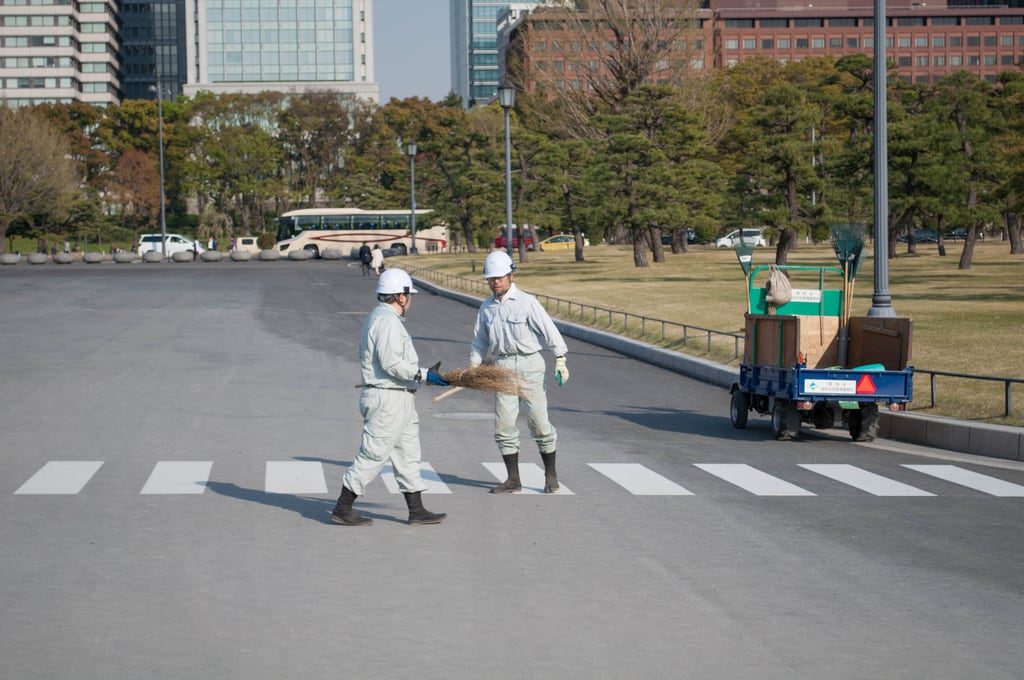 Cleaning the street