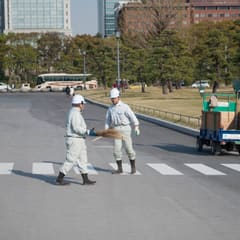 Cleaning the street