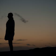 Girl in sunset