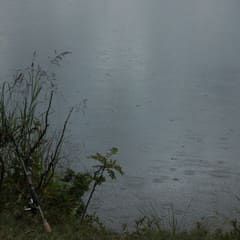 Fishing equipment in rain
