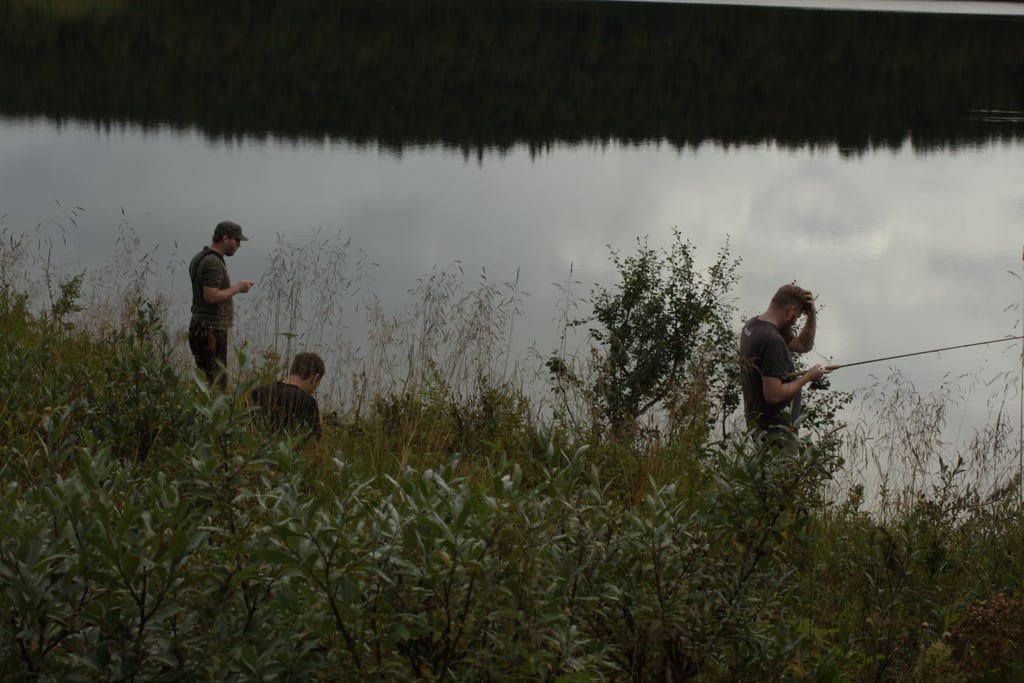 Fishing by the lake