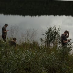 Fishing by the lake