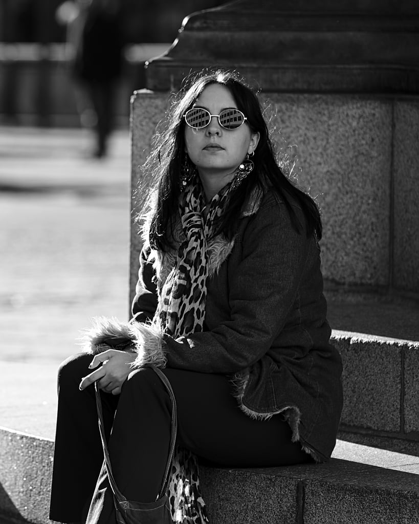 Woman with sunglasses in Gothenburg.