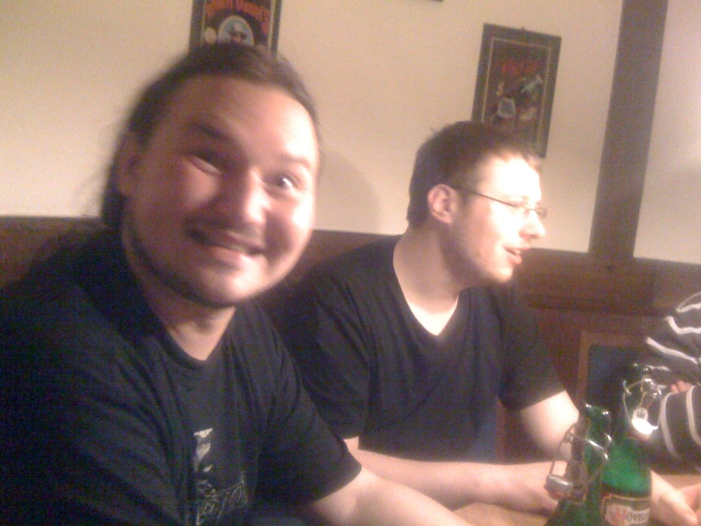 Beim Biertrinken