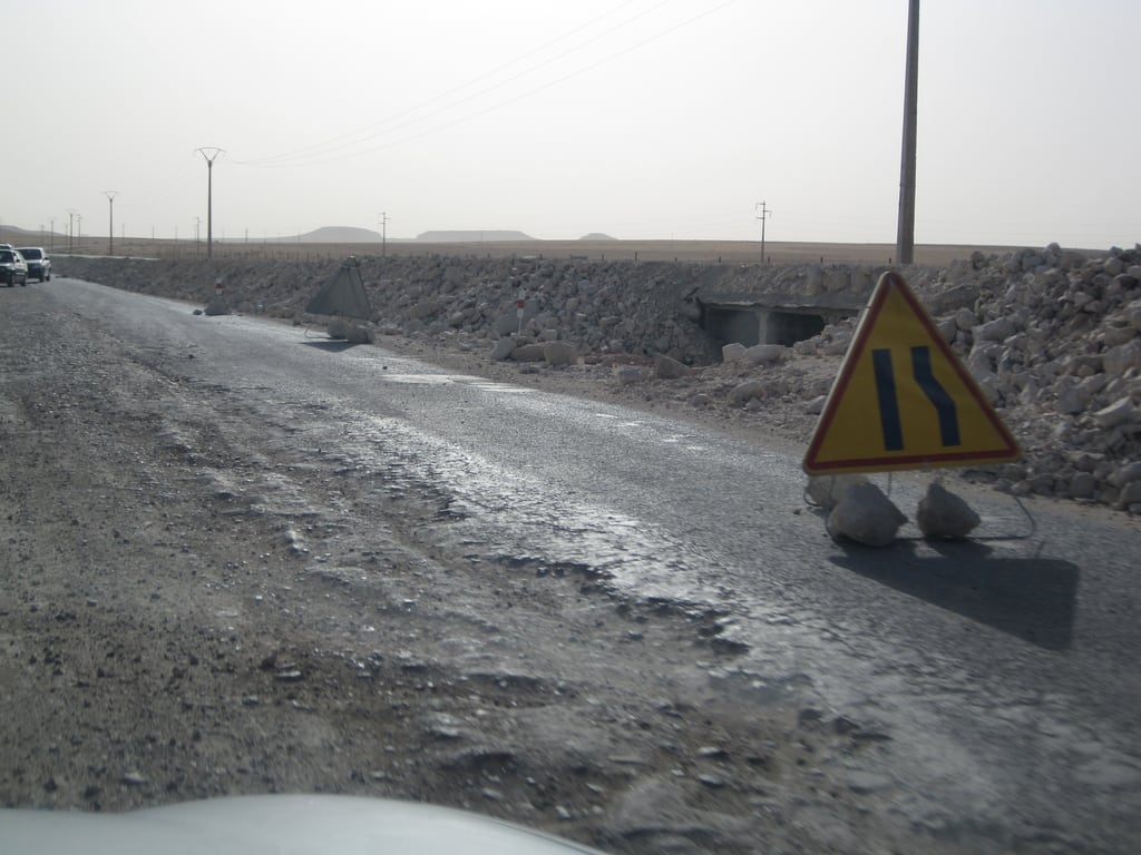 Straßenbauarbeiten in Marokko