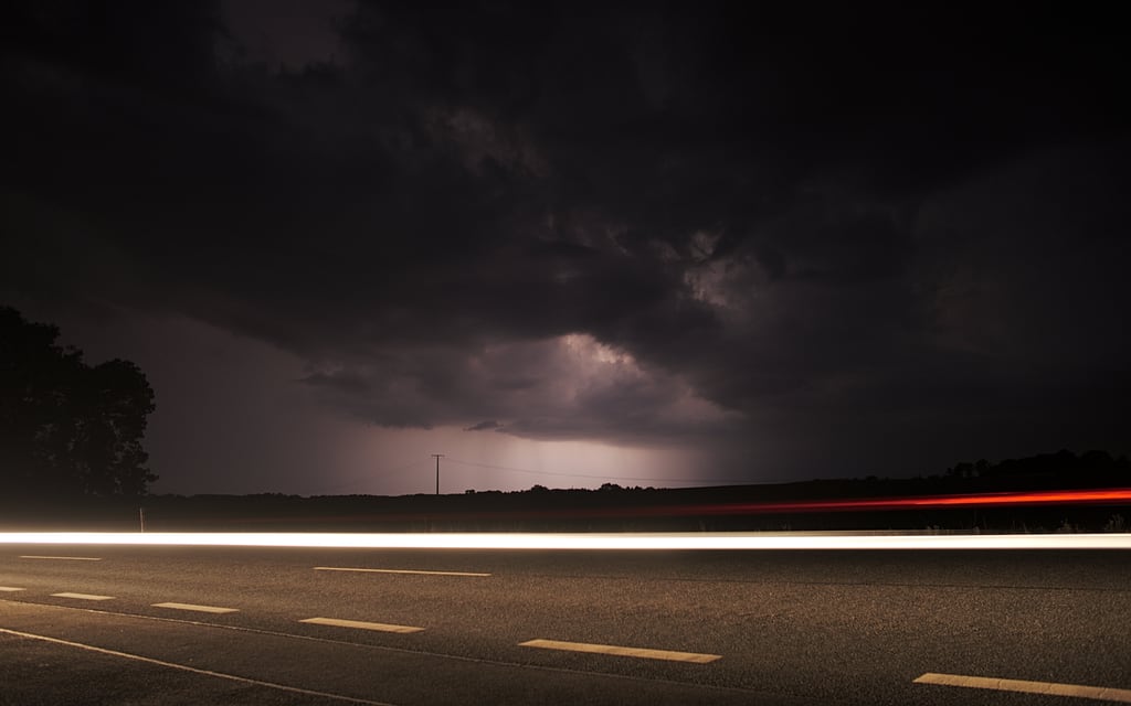 Lightning by the street