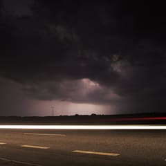 Lightning by the street