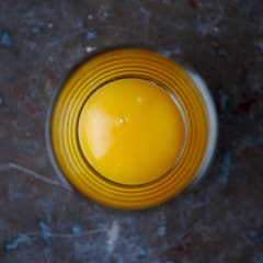 Egg yolk in a glass