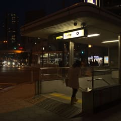 Entry to the metro by night in Osaka Japan 2020