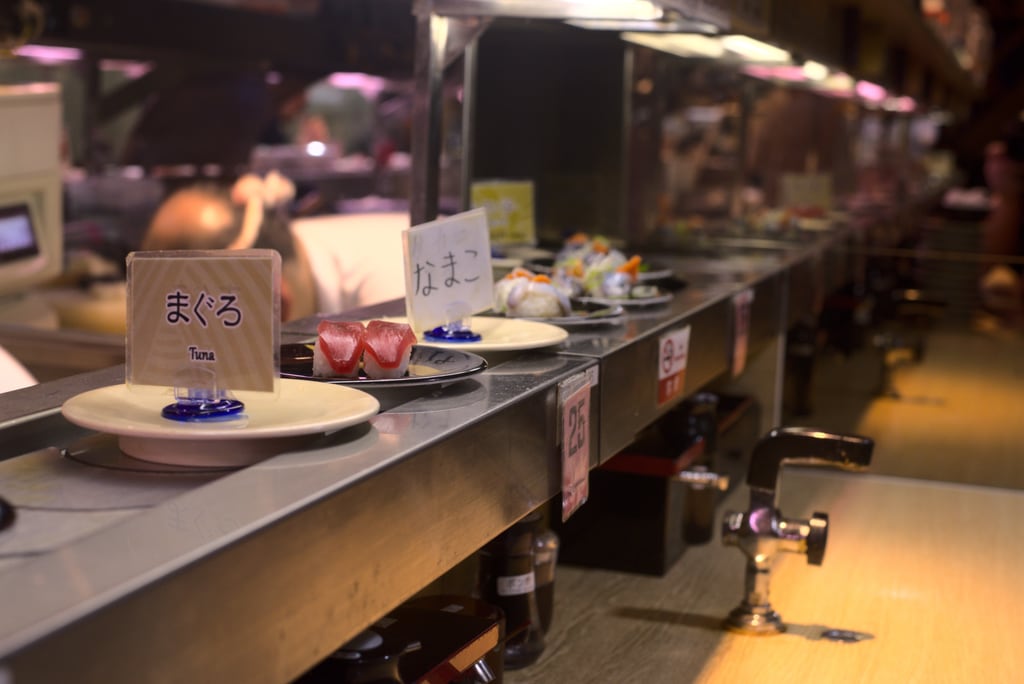 Conveyer belt sushi in Osaka Japan 2020