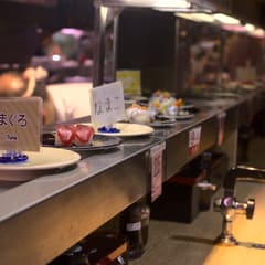 Conveyer belt sushi in Osaka Japan 2020