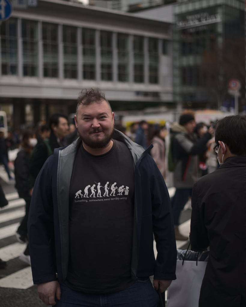 Me at Shibuya crossing in Tokyo Japan 2020