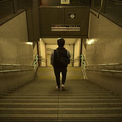 Metro entry by night in Osaka Japan 2020
