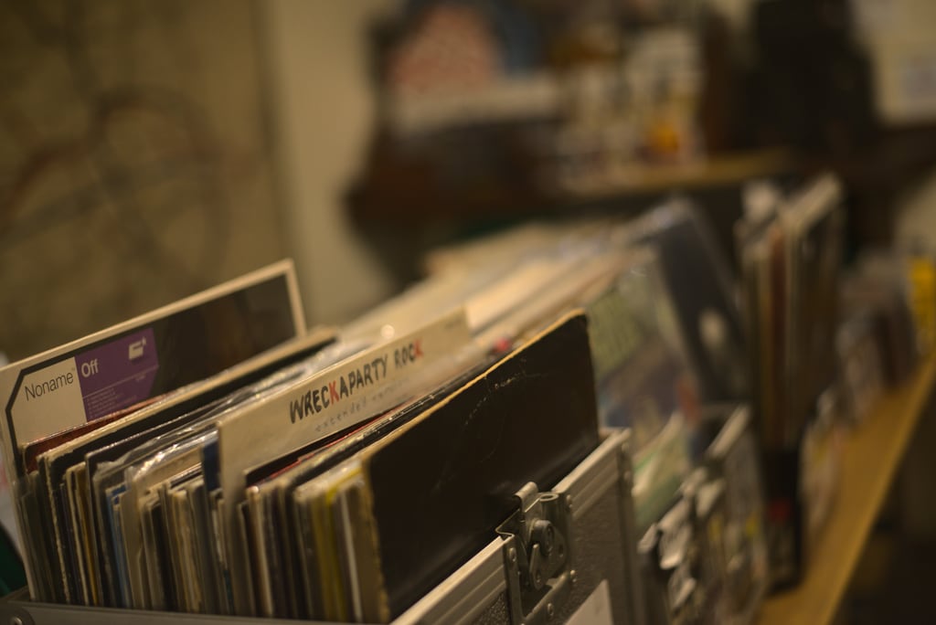 Vinyl records in cafe in Osaka Japan 2020