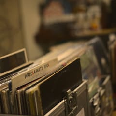 Vinyl records in cafe in Osaka Japan 2020