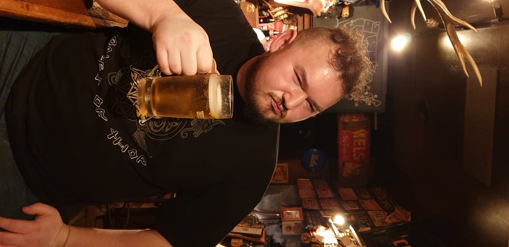 Me drinking beer in a bar in Tokyo Japan 2020