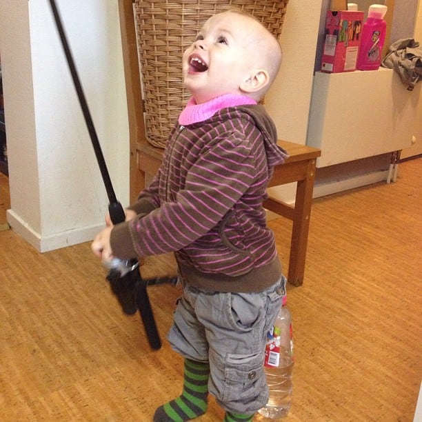 Fishing at home.