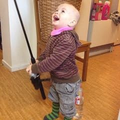 Fishing at home.