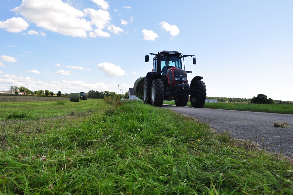 Tractor on road